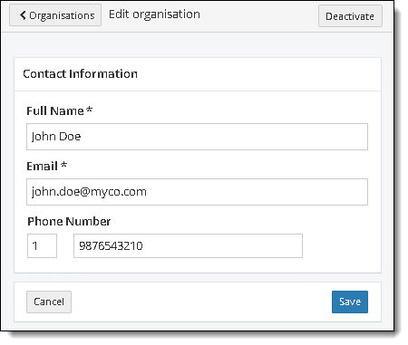 Edit contact information.